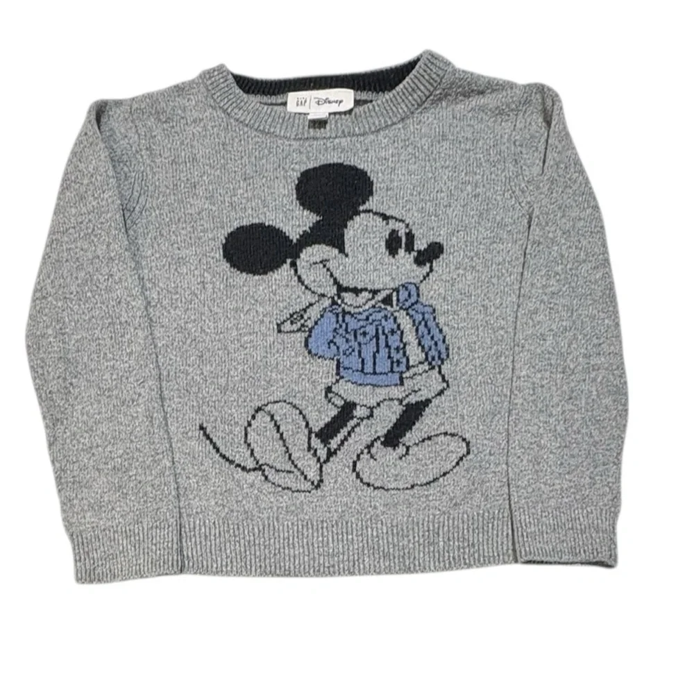 GAP Kids Gray Unisex Sweater with Mickey Mouse Design Size 5